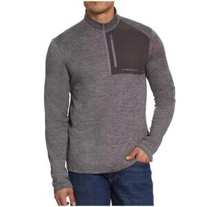 NEW G.H. Bass & Co. Men's XL Mixed Media Gray 1/4 Zip Pullover Sweatshirt